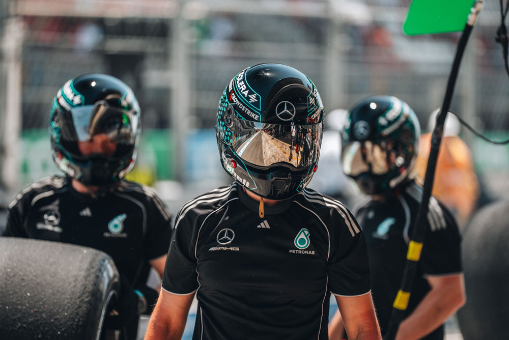 Mercedes Formula 1 mechanics.