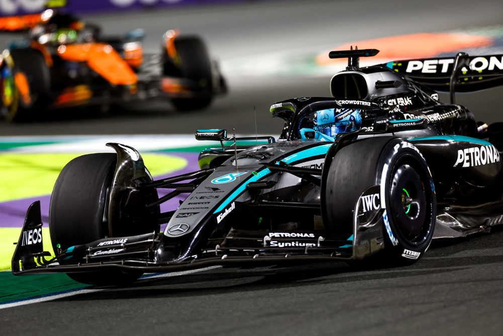 The Formula 1 Mercedes team