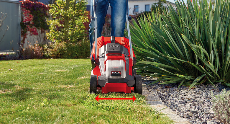 the cutting width of a hand lawn mower