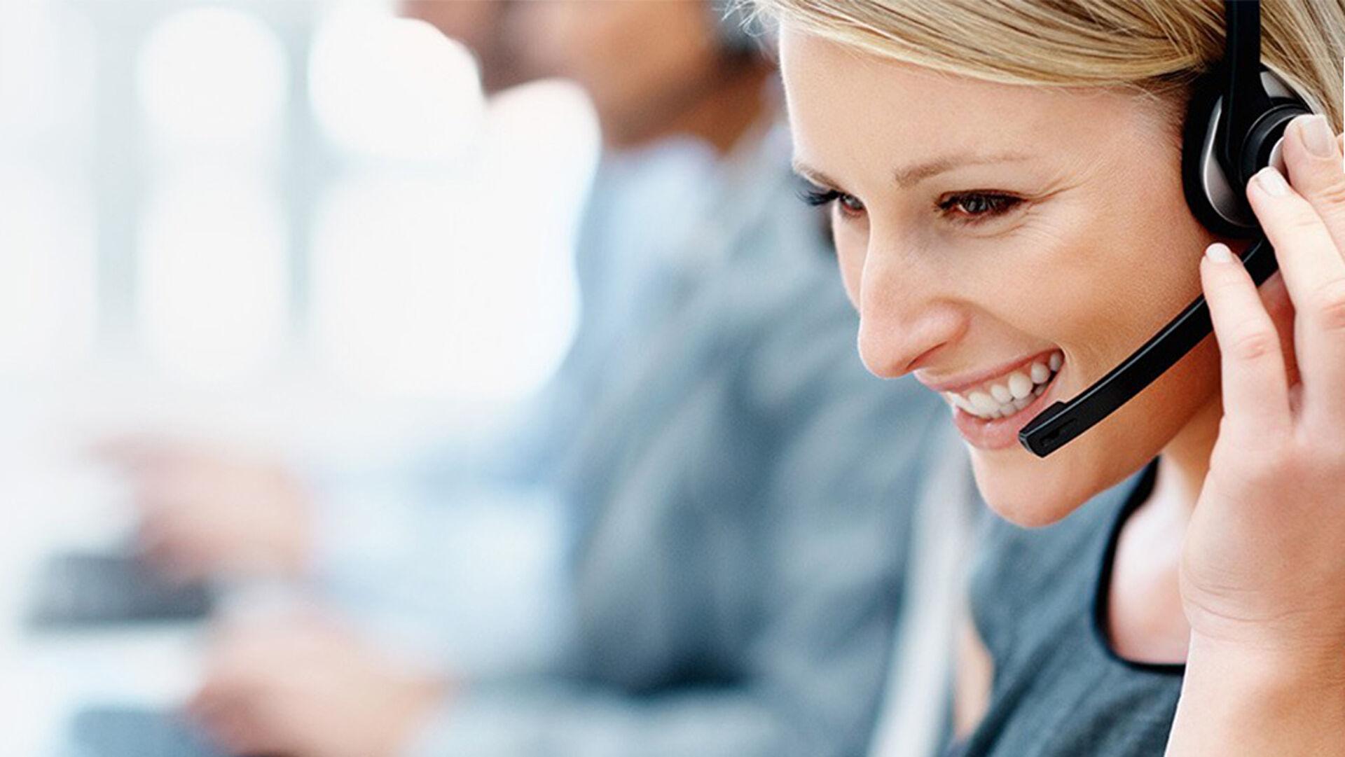 woman with headset