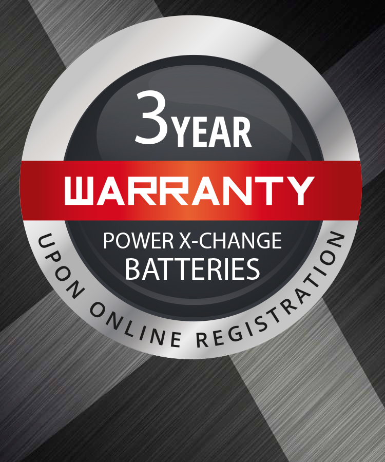 3 year warranty power x change batteries